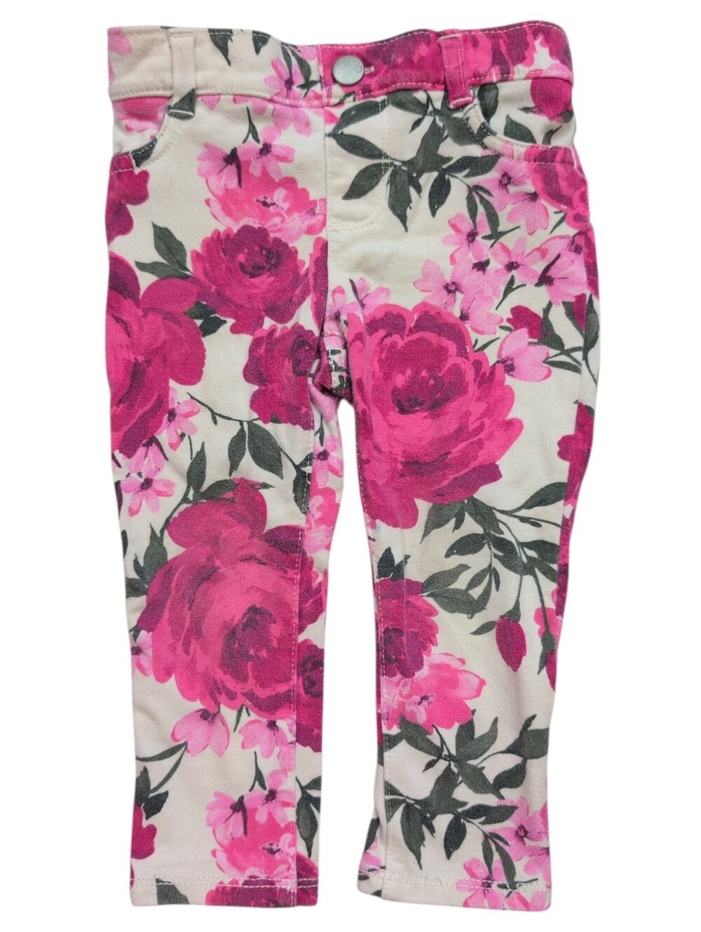 🍁2/$7🍁THE CHILDREN'S PLACE White And Pink Floral Jeggings